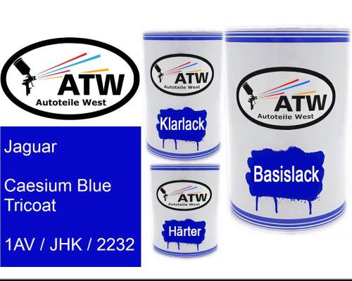 Jaguar, Caesium Blue Tricoat, 1AV / JHK / 2232: 500ml Lackdose + 500ml Klarlack + 250ml Härter - Set, von ATW Autoteile West.